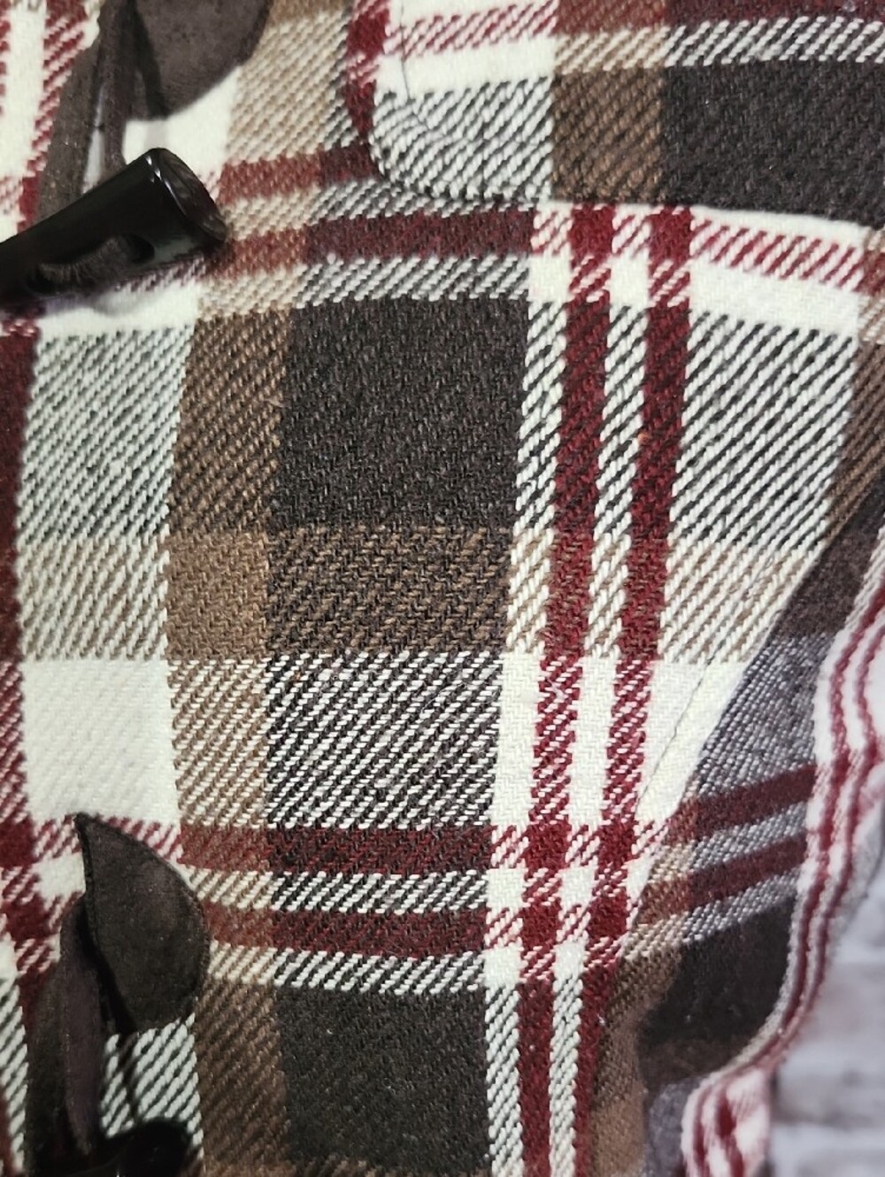 Say What? Brown Plaid Hooded Toggle Puffer Jacket - Picture 3 of 9